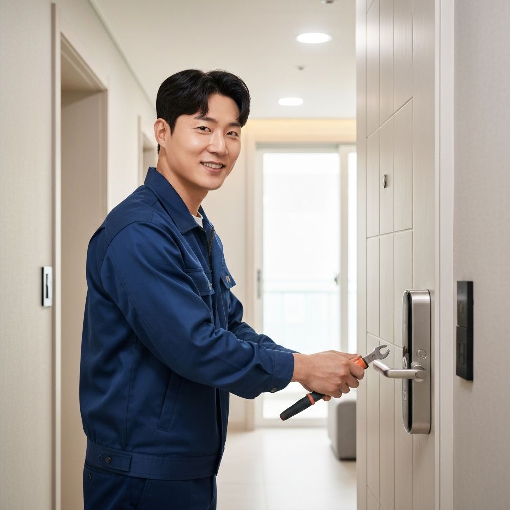 홈도어24 전문 기술자 도어락 설치 시공